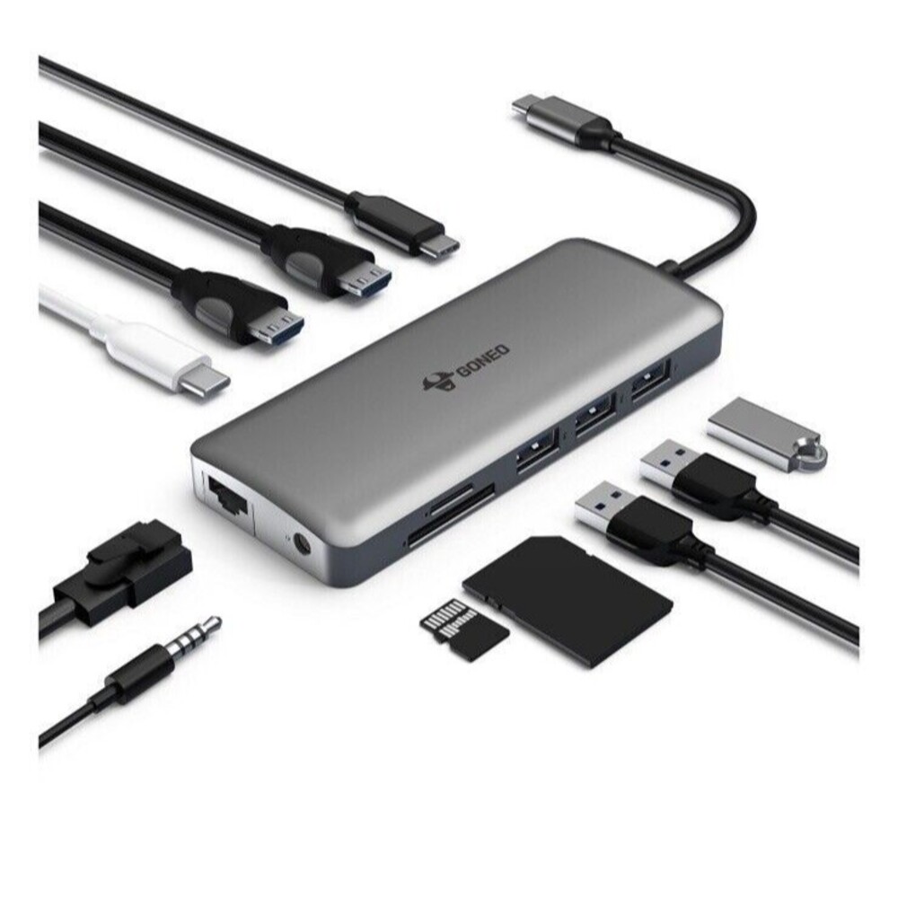 11-in-1 Type C Dock Hub USB C Laptop Docking Station Adapter For MacBook DELL HP